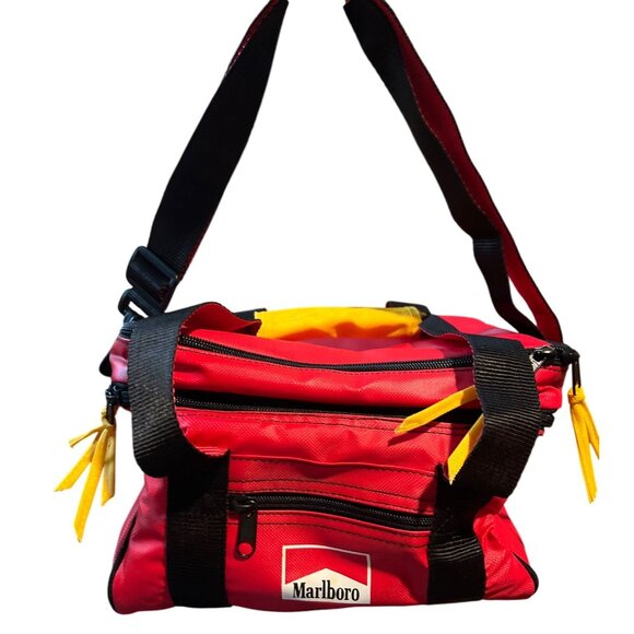 Vintage 1990s Marlboro Soft Sided Insulated Travel Cooler Lunch Bag NEW - Picture 3 of 10